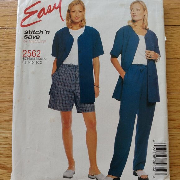 Vintage Plus Size 14-20 Sewing Pattern Shirt/Jacket Shorts Pants UNCUT 2562 - Picture 10 of 10